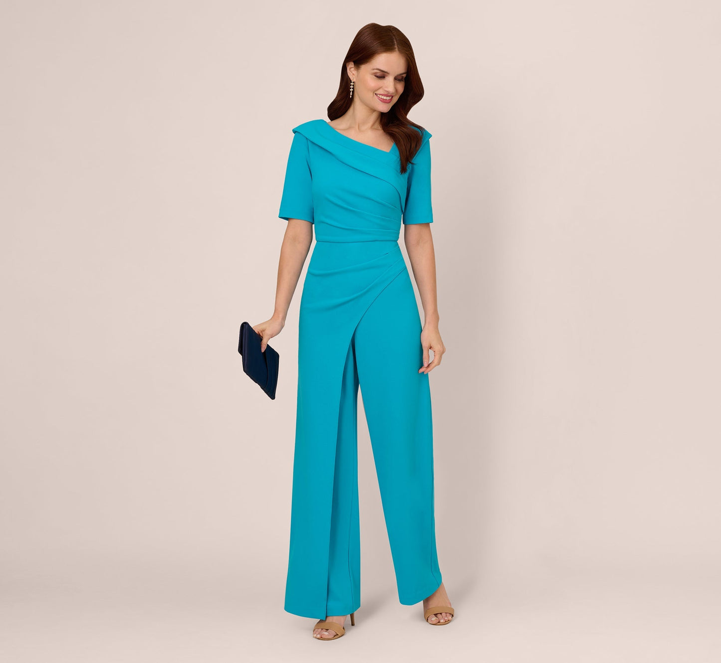 Bateau Floor-Length Crepe Formal Sheath Adrianna Papell AP1D105768