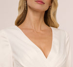 Three Quarter Sleeve Draped Combo Jumpsuit Adrianna Papell AP1D106067