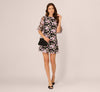 Bell-Sleeve Floral Embroidered Short Dress Adrianna Papell AP1D106224