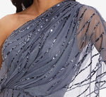 Wholesale Draped One Shoulder Dress With Sequin Detail Adrianna Papell AP1E207598