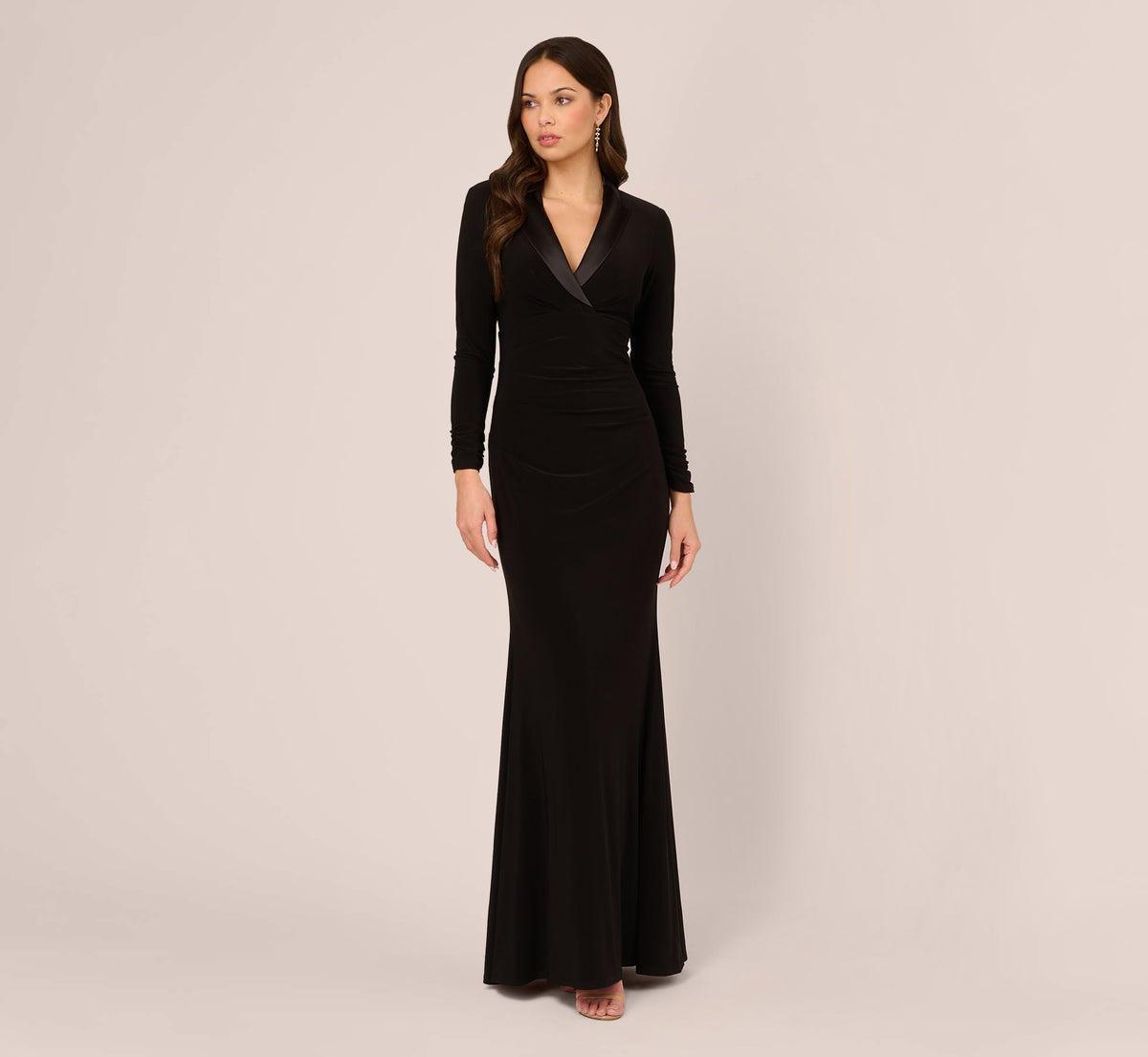 Long Sleeve Tuxedo Mermaid Gown Adrianna Papell AP1E211009