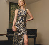 Plus Size Asymmetrical Metallic Jacquard Slit Gown Adrianna Papell AP1E211044