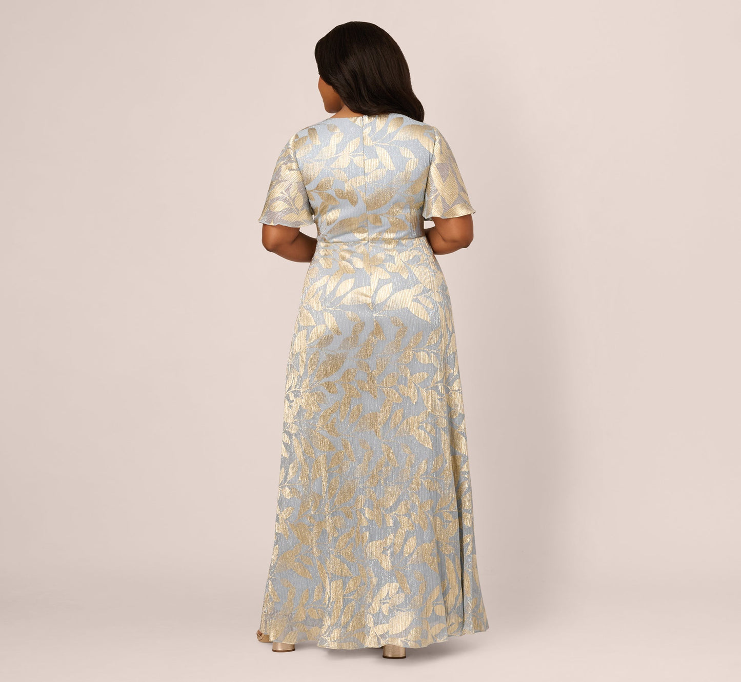 Foiled Leaf Plus Size Gown Adrianna Papell AP1E211045