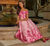 Floral Jacquard Ankle Dress with Off-Shoulder Neckline Adrianna Papell AP1E211223