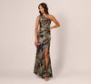 Adrianna Papell AP1E211592 Long One Shoulder Floral Dress