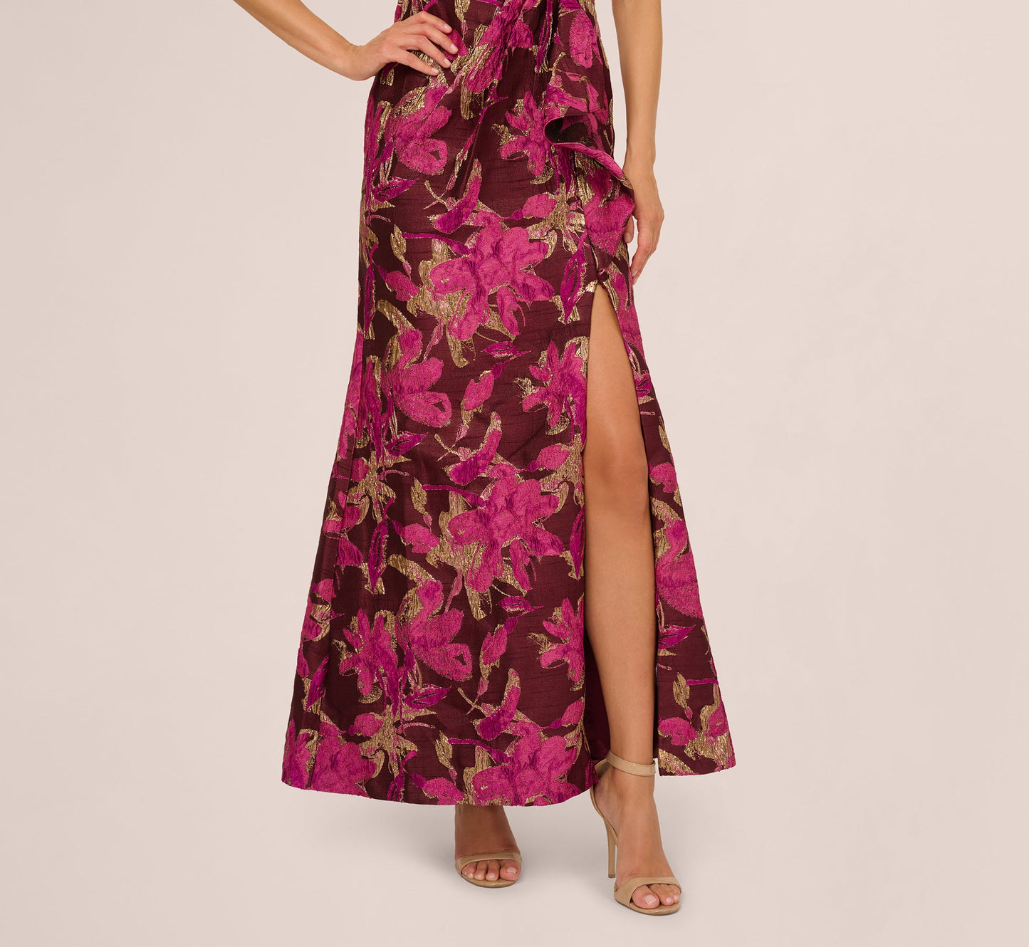 One Shoulder Jacquard Dress Adrianna Papell AP1E211592