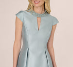 Key Hole Mikado Cap Sleeve Midi Dress Adrianna Papell AP1E211711