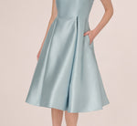Key Hole Mikado Cap Sleeve Midi Dress Adrianna Papell AP1E211711
