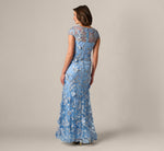 Wholesale Cap Sleeve Floral Embroidered Illusion Godet Gown Adrianna Papell AP1E211758
