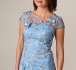 Wholesale Cap Sleeve Floral Embroidered Illusion Godet Gown Adrianna Papell AP1E211758