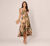 Flutter-Sleeve High-Low Midi Wrap Dress Adrianna Papell AP1E212186