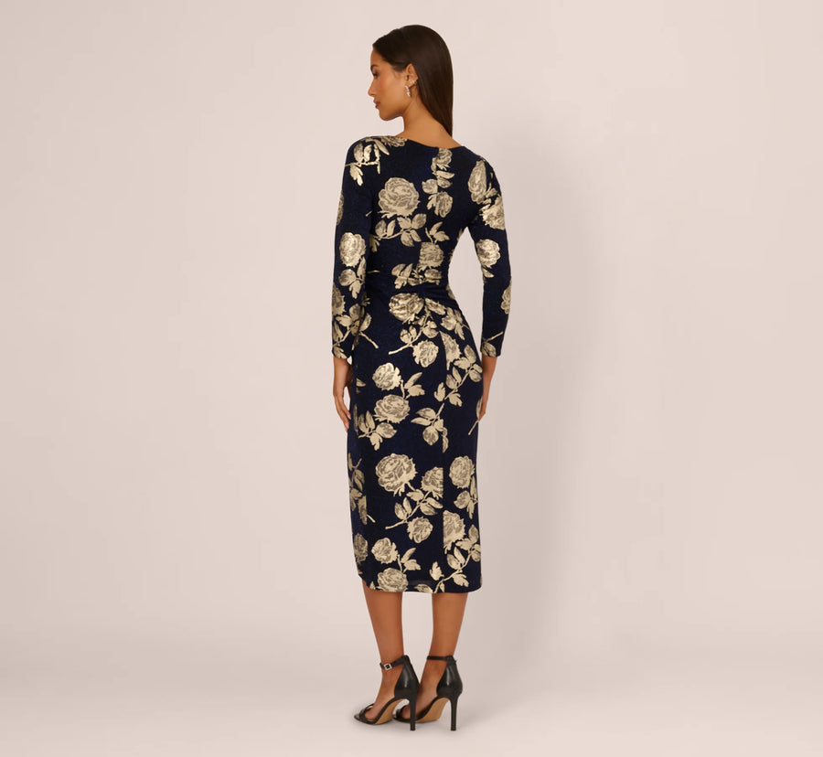 Floral Metallic Knit Gown Adrianna Papell AP1E212486