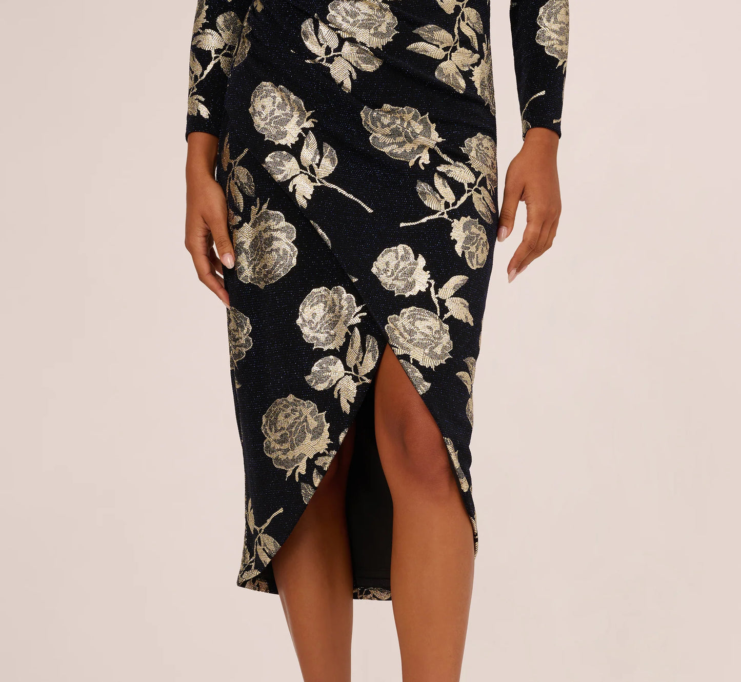 Floral Metallic Knit Gown Adrianna Papell AP1E212486