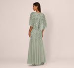 Wholesale Floral Beaded Godet Cape Gown Adrianna Papell AP1E212745