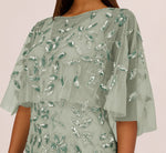 Wholesale Floral Beaded Godet Cape Gown Adrianna Papell AP1E212745