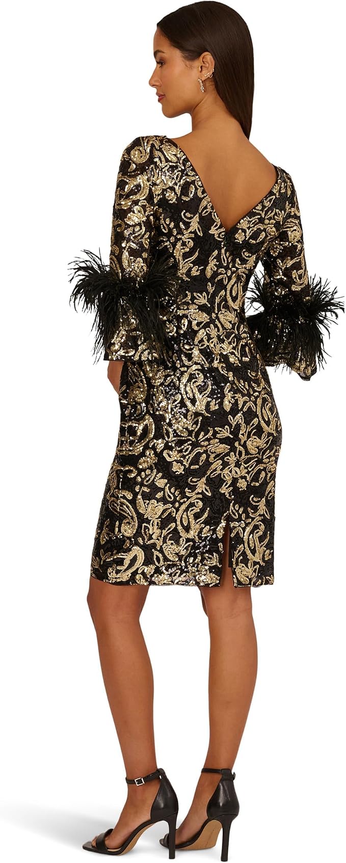 Wholesale Adrianna Papell AP1E212767 Sequin Bell Sleeves Cocktail  Dress