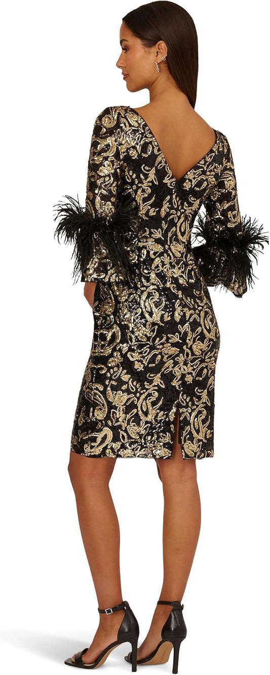 Wholesale Adrianna Papell AP1E212767 Sequin Bell Sleeves Cocktail  Dress