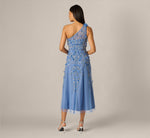 Wholesale One Shoulder 3D Floral Beaded Ankle Dress Adrianna Papell AP1E212791