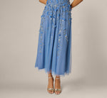 Wholesale One Shoulder 3D Floral Beaded Ankle Dress Adrianna Papell AP1E212791