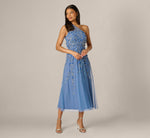 Wholesale One Shoulder 3D Floral Beaded Ankle Dress Adrianna Papell AP1E212791