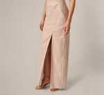 Wholesale Off Shoulder Draped Stretch Jacquard Gown Adrianna Papell AP1E212804