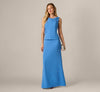 3D Floral Peplum Stretch Mermaid Gown Adrianna Papell AP1E212837