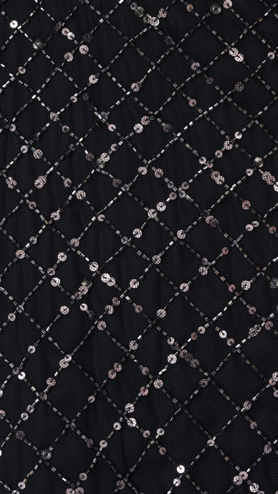 Adrianna Papell AP1E212966 Midnight beaded mesh fabric detail