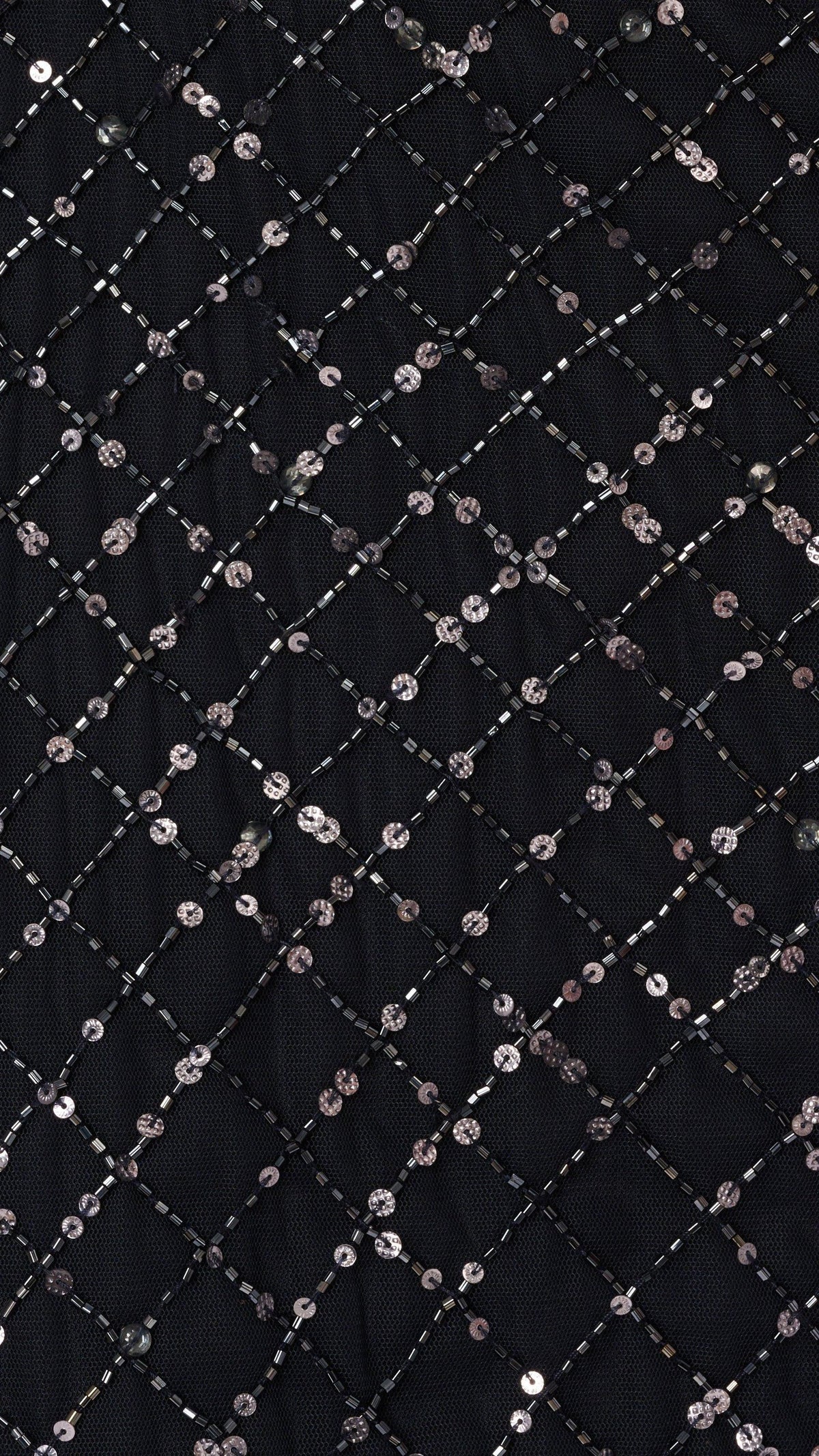 Adrianna Papell AP1E212966 Midnight beaded mesh fabric detail