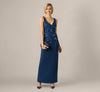 Pansy Floral Beaded Stretch Crepe Gown Adrianna Papell AP1E212991