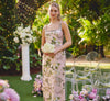 Beaded Square Neck Floral Jacquard Gown Adrianna Papell AP1E213017