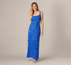 Sleeveless Floral Beaded Column Dress Adrianna Papell AP1E213142