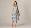 Sequin Beaded Floral Embroidery Illusion Midi Dress Adrianna Papell AP1E213222