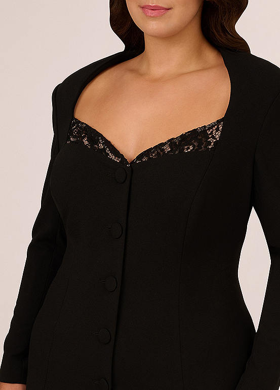 Adrianna Papell ADAE211744 Sweetheart Knee-Length Lace Cocktail Dress Jacket