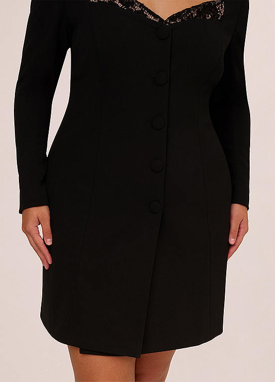 Adrianna Papell ADAE211744 Sweetheart Knee-Length Lace Cocktail Dress Jacket