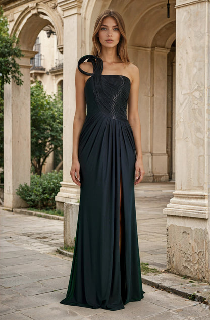 KOS Couture Sculpted Shoulder Formal Evening  Dress