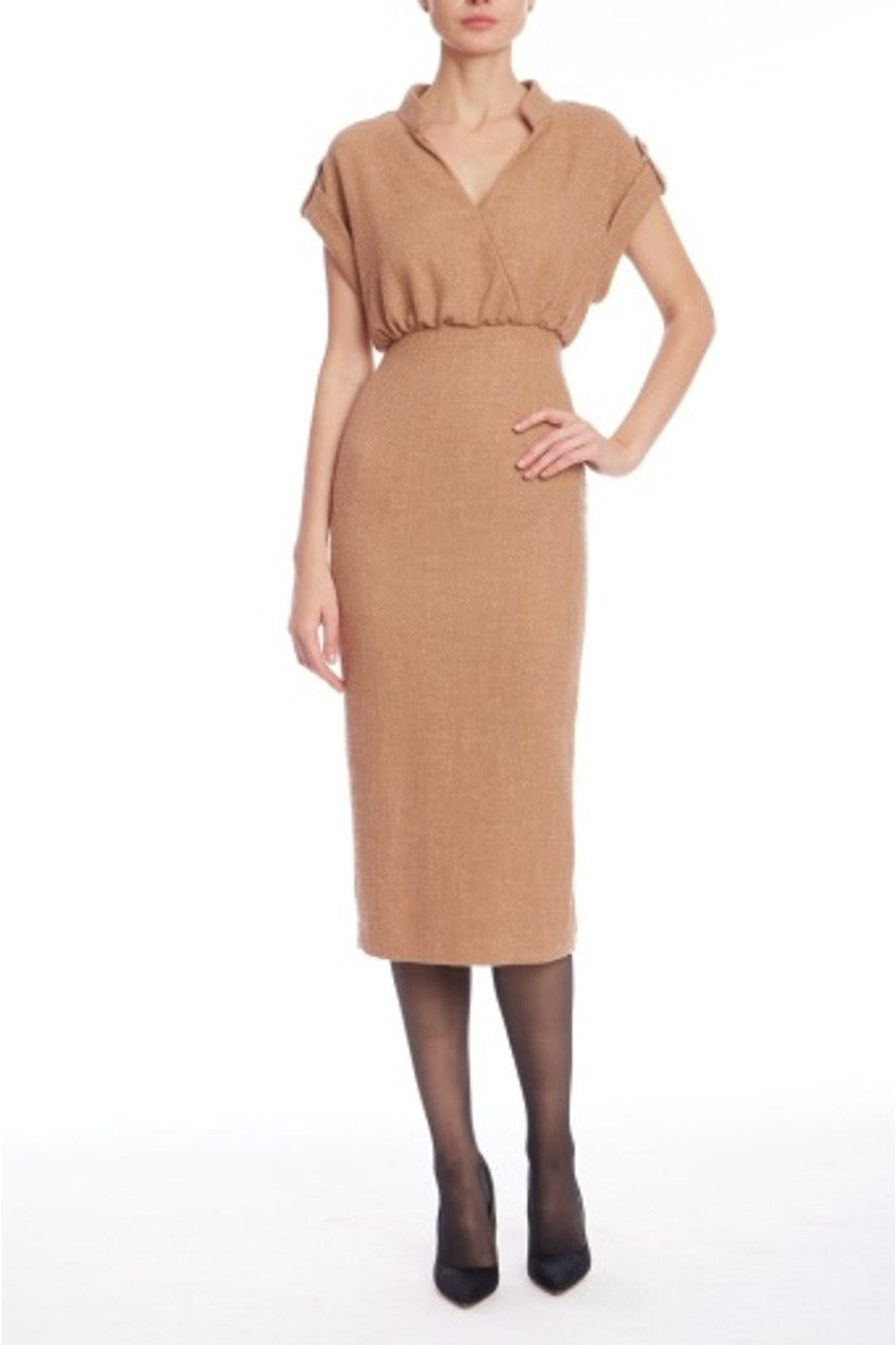 Badgley Mischka Tweed Twofer Belted Sheath Midi Dress BSD5577