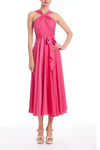 Badgley Mischka Twisted Satin Halter Midi Dress BSD9082 Wholesale