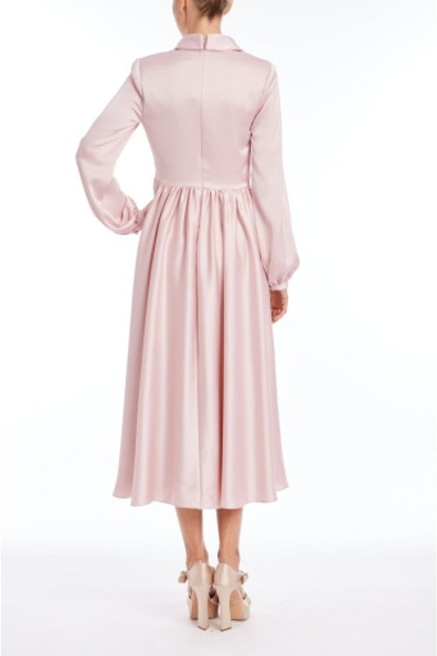Badgley Mischka Long Sleeve Wrap Full Skirt Midi Dress BSD9086