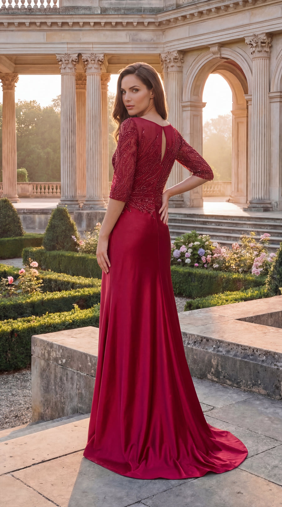 Long Sleeve Formal Mother Of The Bride Dress