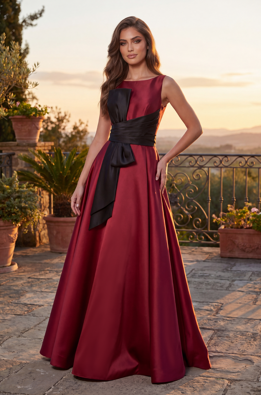 Kos Couture 1376 Long Formal Ball Gown with Statement Bow