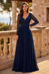 Long Sleeve Beaded Mother of the Bride Dress Wholesale