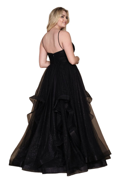 Dylan and Davids Sparkling Full-Length Formal Gown Ball Gown - BLACK - Back 