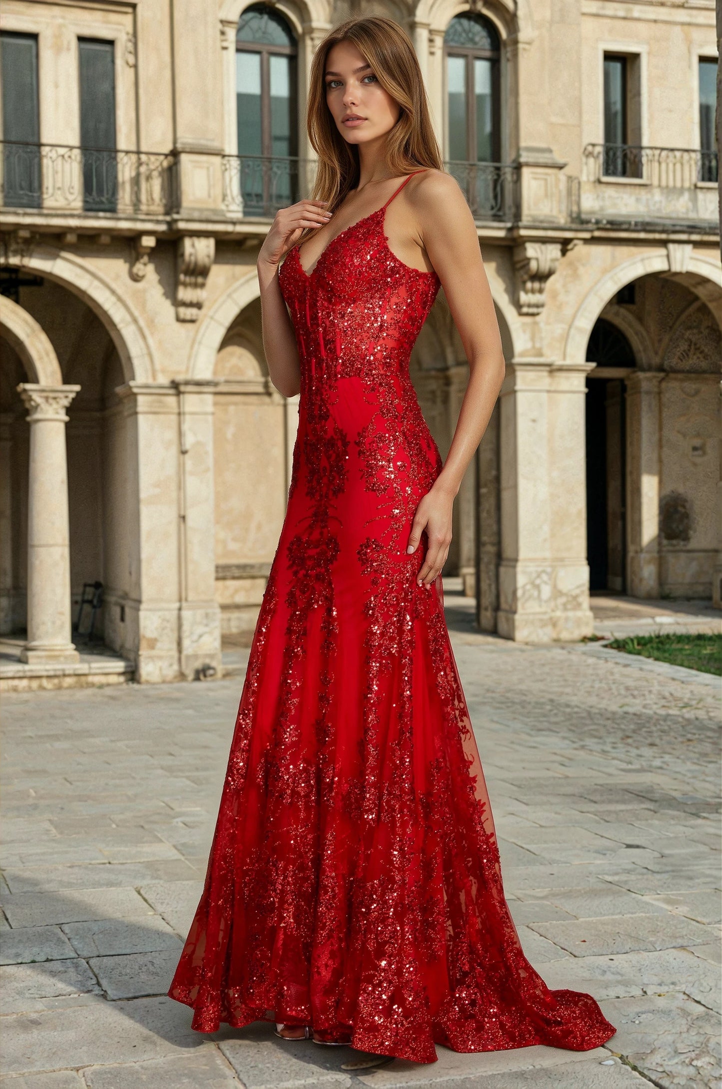 Tailored Corset Long Formal Prom Dress