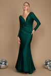 Floor Length Sleeve Formal Fitted Evening Dress