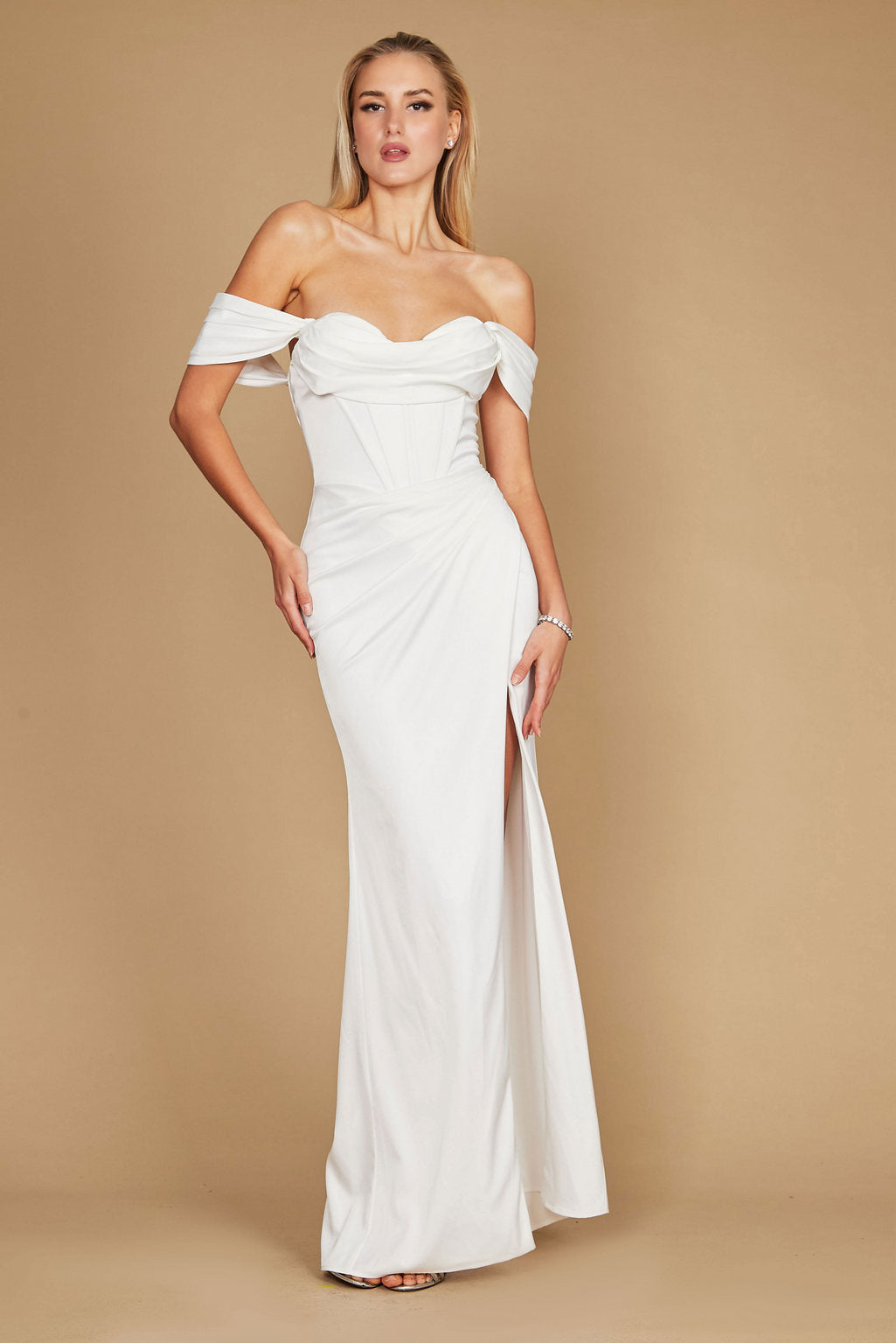 Lace Up Satin Formal Evening Dress