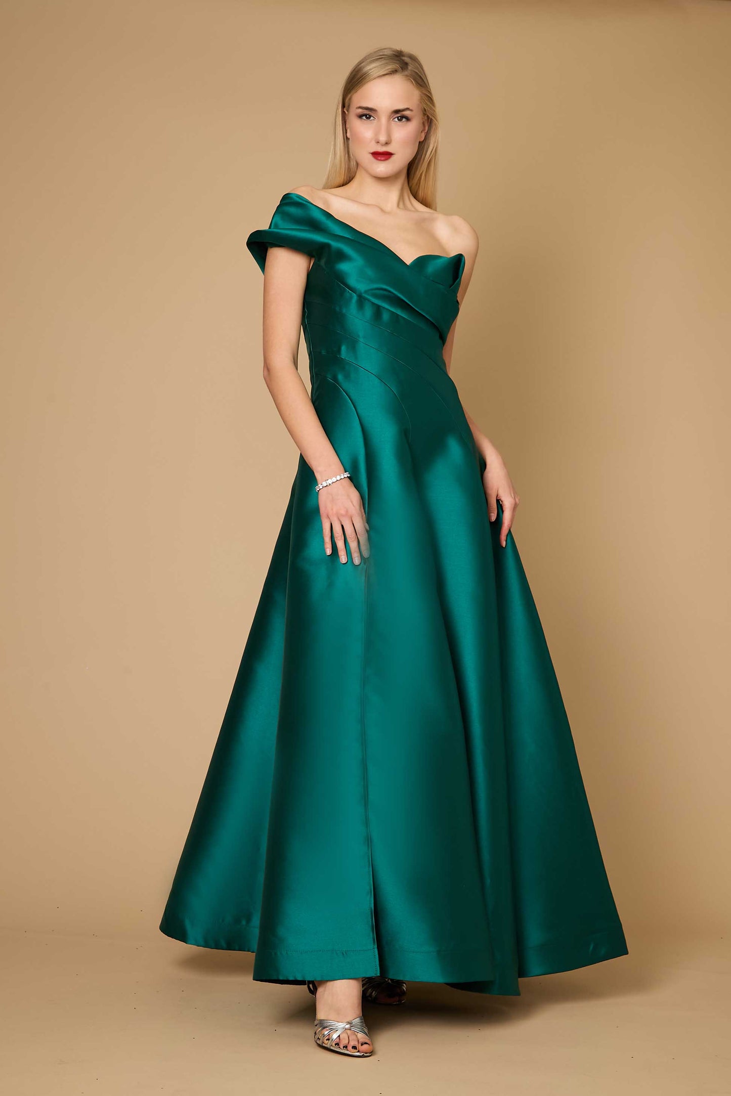 One Shoulder Floor Length Formal Ball Gown Dress