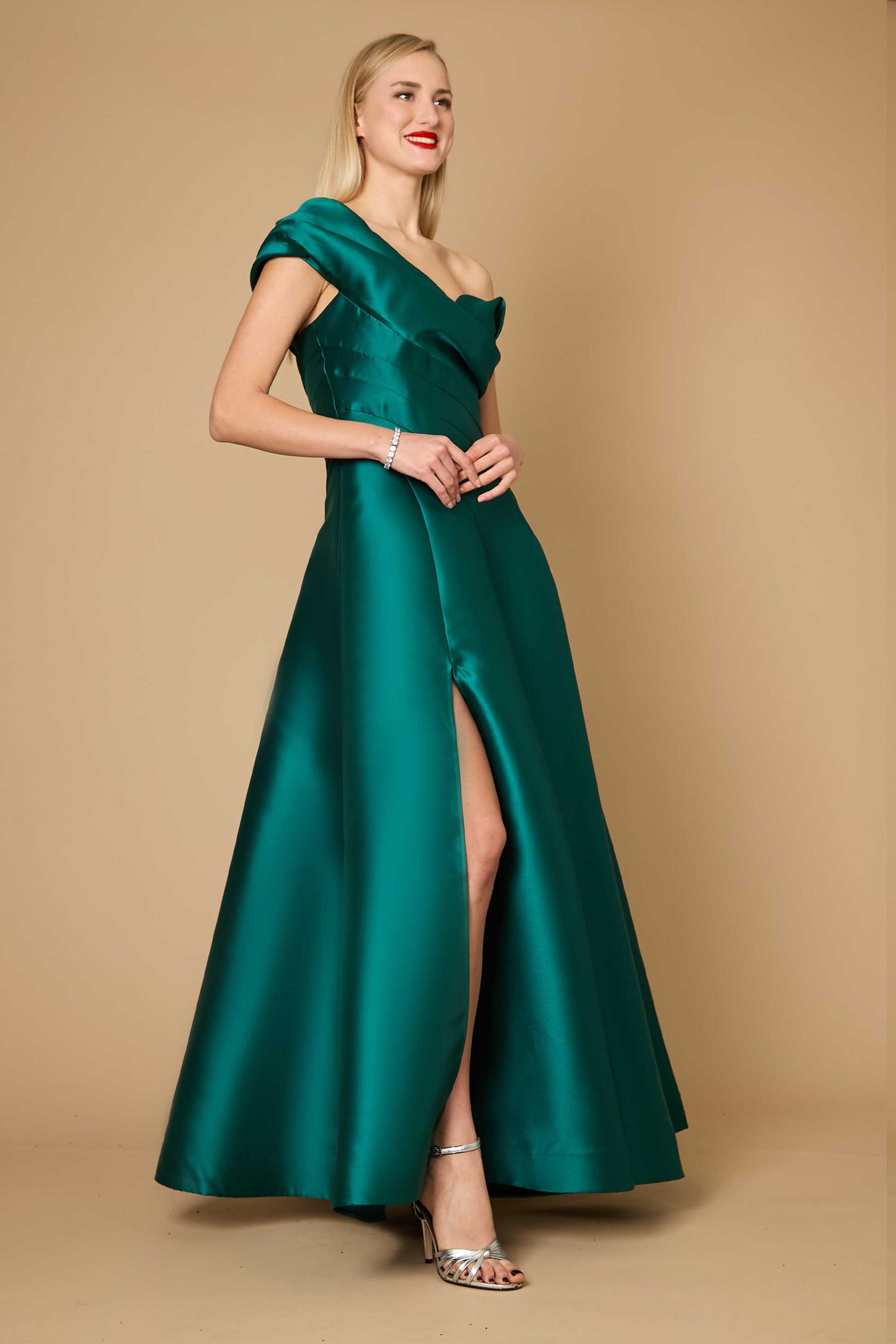One Shoulder Floor Length Formal Ball Gown Dress