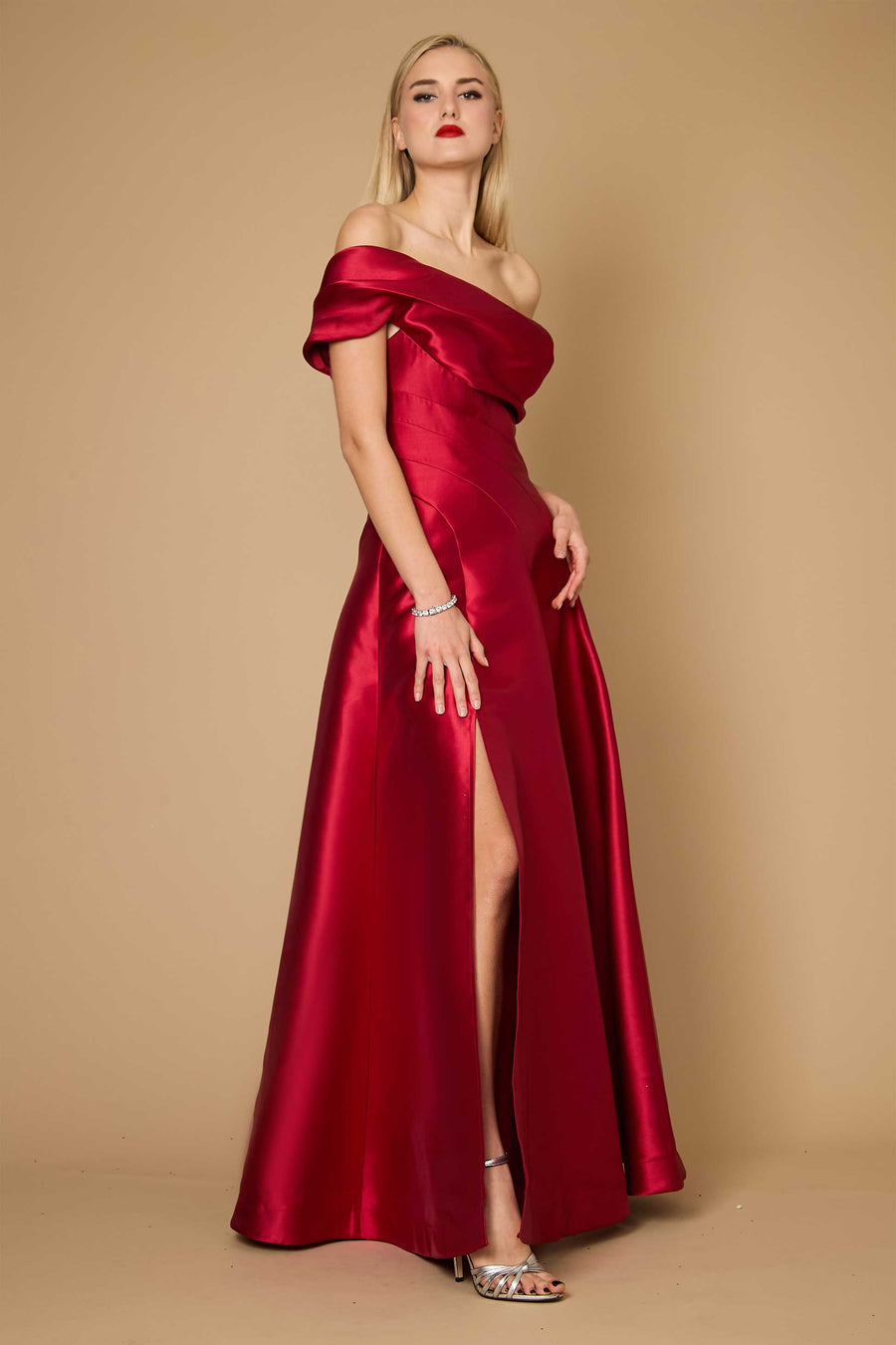 One Shoulder Floor Length Formal Ball Gown Dress