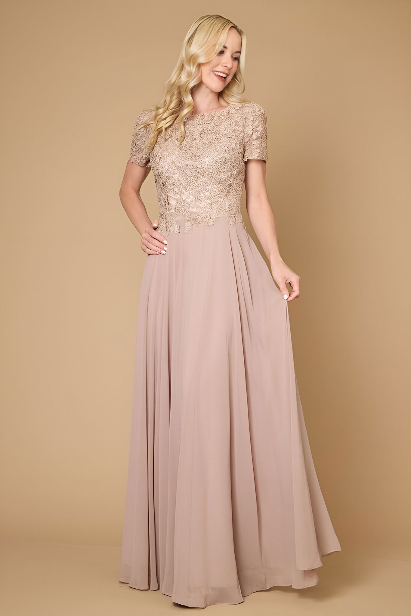 Mini Sleeve Mother Of The Bride Evening Dress