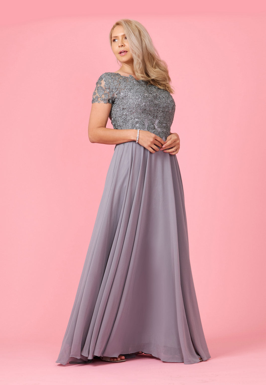 Mini Sleeve Mother Of The Bride Evening Dress